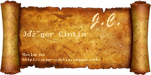 Jéger Cintia névjegykártya